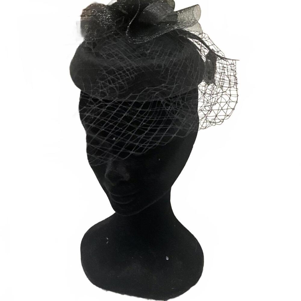 Black Pillbox Hat Derby Hat Church Hat NWT